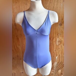 Vintage Danskin One Piece bodysuit Periwinkle Purple Size Large 70s 80s leotard